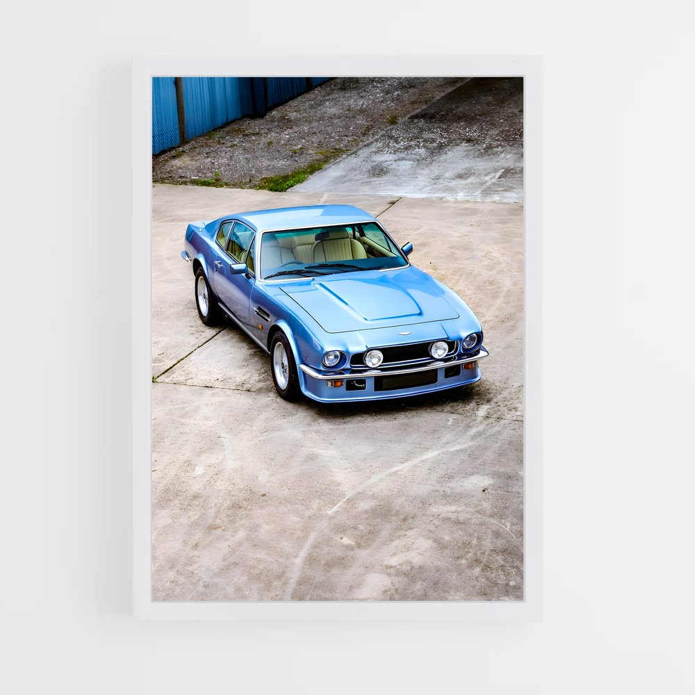 Poster V8 en Bleu – affiche Aston Martin (vue 3)